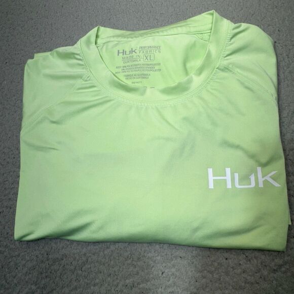 Huk Shirt Men Extra Large Green Long Sleeve Mahi‎ Performance Fishing Stretch - Picture 1 of 13